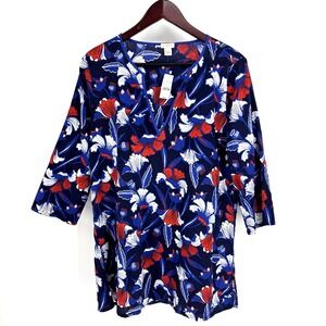 NWT $60 J‎ Crew Women's Floral Crinkle Tissue Tunic Top Size Large Boho C2343
